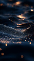 Poster - Dusk Light Dances on Water Surface, Creating a Magical Tapestry of Glimmering Sparkles in Tranquil Evening Waves