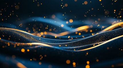 Poster - Ethereal Waves of Shimmering Particles Dance Gracefully in the Night, Capturing the Essence of Mystery and Beauty in an Enchanting Underwater Realm