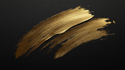 Poster - Dynamic gold brush strokes art studio digital artwork creative environment close-up view elegance and luxury concept