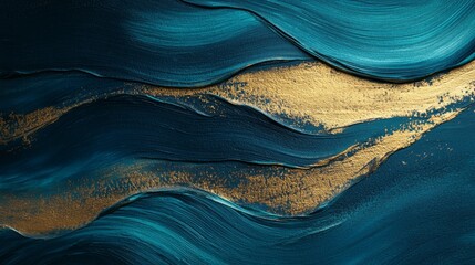 Poster - Abstract ocean waves painting artistic expression digital art modern aesthetics close-up view tranquil serenity
