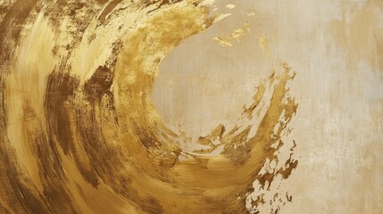 Poster - Dynamic golden swirl artwork abstract art studio digital painting creative environment close-up view contemporary concept