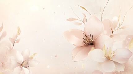 Poster - Delicate blooming flowers in soft pastel colors nature background digital art serene environment artistic perspective floral concept