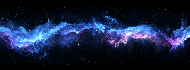 Poster - A panoramic view of the Milky Way galaxy, with stars twinkling in an endless expanse of black space