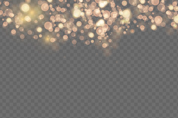 Poster - Abstract light effect. Yellow bokeh isolated on transparent background.	
