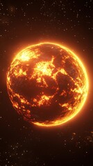 Aufkleber - Majestic view of a fiery exoplanet surrounded by cosmic backdrop with stellar features