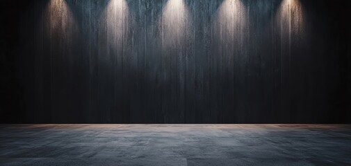 Poster - A modern, minimalist backdrop with dramatic lighting effects on a dark surface.