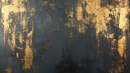 Poster - Abstract gold and black art piece modern gallery digital art minimalist environment close-up view contemporary design