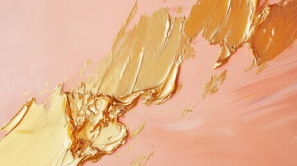 Poster - Dynamic abstract gold textures modern art gallery digital artwork elegant environment close-up view contemporary design