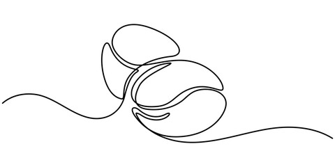 Aufkleber - Coffee Bean Single Line Icon, Continuous one line drawing of coffee beans. One line drawing illustration of roasted coffee beans. International coffee day concept line art. Editable outline, Vertical.