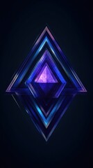 Aufkleber - Layered triangular shapes create a captivating visual display in vibrant colors and reflective surfaces
