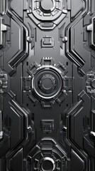 Aufkleber - Modern stylized digital design featuring intricate geometric patterns and metallic textures in a sleek environment