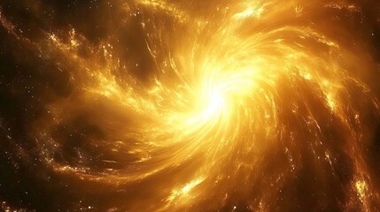 Wall Mural - Glowing vortex of energy, swirling golden light particles, cosmic atmosphere, ultra HD, high-detail, wallpaper