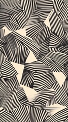 Poster - Digital pattern featuring sharp angular shapes in a striking black and white design, suitable for modern decor or graphic applications