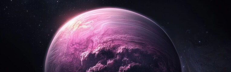 Aufkleber - Captivating glimpse of a vibrant exoplanet shrouded in deep colors and swirling clouds