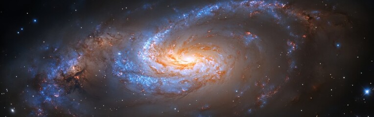 Poster - Swirling galaxy reveal stunning cosmic beauty in a celestial display of light and color
