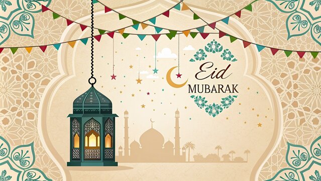 Photo Ramadan Glow Mosque Moon and Bokeh islamic ramadan eid mubarak kareem mosque background