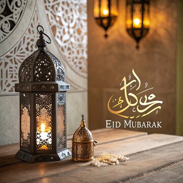 Photo Ramadan Glow Mosque Moon and Bokeh islamic ramadan eid mubarak kareem mosque background