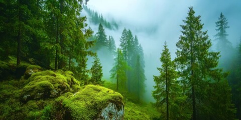 Poster - Forest with trees and moss