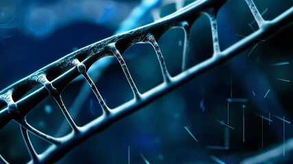 Poster - a close-up view highlights the complex structure of a dna helix, emphasizing its molecular details i