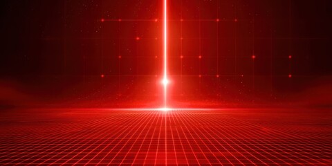 Poster - Red background with a glowing red line