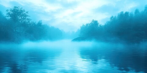Poster - Body of water with a blue sky in the background