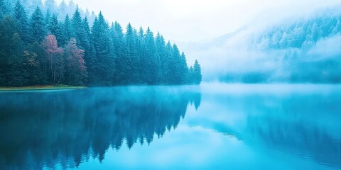 Poster - Body of water with a reflection of trees in the water