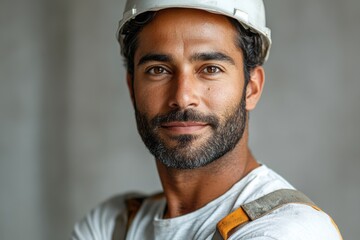 Leinwandbilder - Confident Indian man in technical attire, standing gracefully, highlighting his role as an engineer.