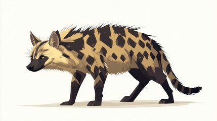 Wall Mural - a hyena walking across a white surface