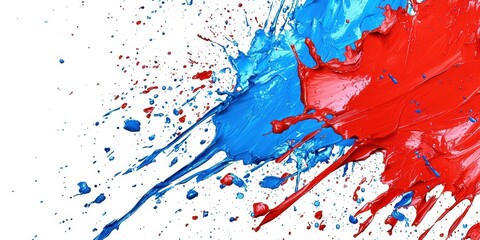 Aufkleber - Splash of red and blue paint on a white background