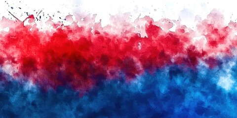 Aufkleber - Red, blue, and white background with splatters of paint