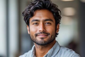 Poster - Professional Indian engineer with a warm and approachable smile, ideal for diverse branding campaigns.