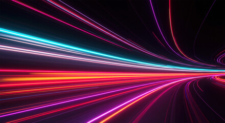 Fototapete - flowing speed lines technology background