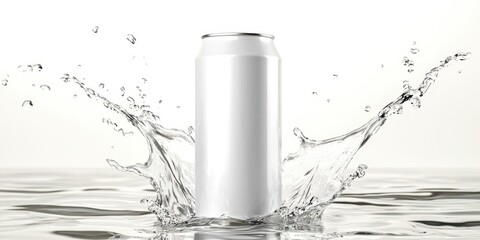 Wall Mural - Can of soda is floating in a splash of water