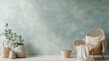 Poster - A light teal rough texture wallpaper, featuring uneven layers that give it a natural stone appearance.