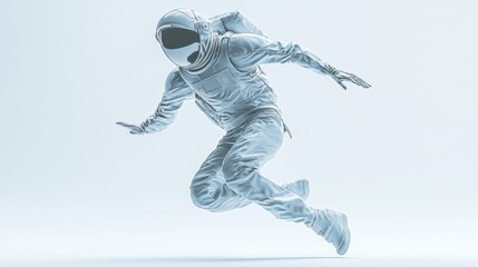 Leinwandbilder - A stylized astronaut in motion, representing exploration and adventure in space.