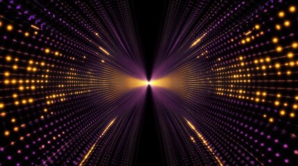 Aufkleber - A vibrant abstract representation of light beams converging in a digital space.