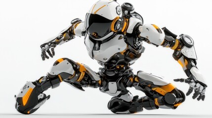 Leinwandbilder - A futuristic robot in a dynamic pose, showcasing advanced design and technology.