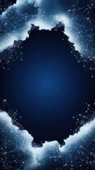 Poster - Glowing blue lights illuminate a cloud against a dark backdrop, representing advanced technology in online storage and data transfer seamlessly