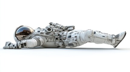 Poster - An astronaut lying on a surface, showcasing space exploration and technology.