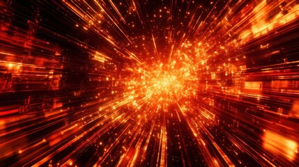 Poster - Abstract explosion of light and energy, conveying motion and intensity.