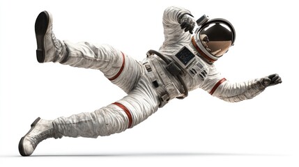 Poster - An astronaut in a spacesuit appears to be floating or falling in a zero-gravity environment.