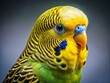 © Danicha - Yellow Budgie Portrait Photography: Cute Pet Bird Close Up, Vivid Colors, Feathery Details