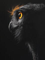 Poster - A close-up of an owl's profile, highlighting its striking eye and textured feathers.