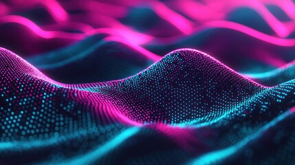 Poster - Abstract representation of waves in vibrant colors, suggesting depth and movement.