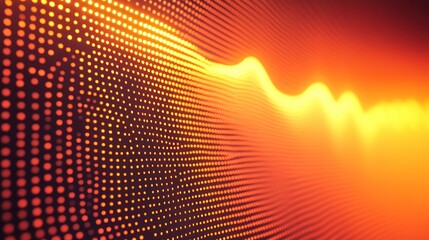Fototapete - Abstract representation of sound waves with vibrant colors and dot patterns.