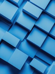 Poster - Minimal 3d composition pattern background of blue.