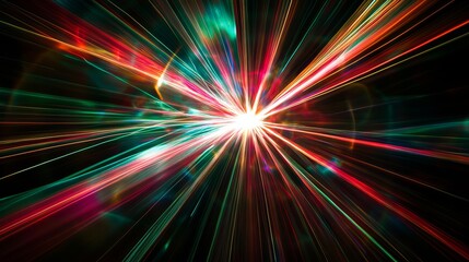 Wall Mural - lens flare glowing light effect on a black background. image of light rays, flares, or overlays isol