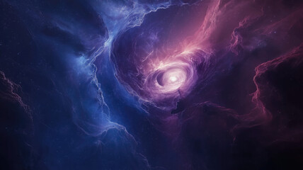 Blue and Purple Galaxy Background Created with Generative AI Technology
