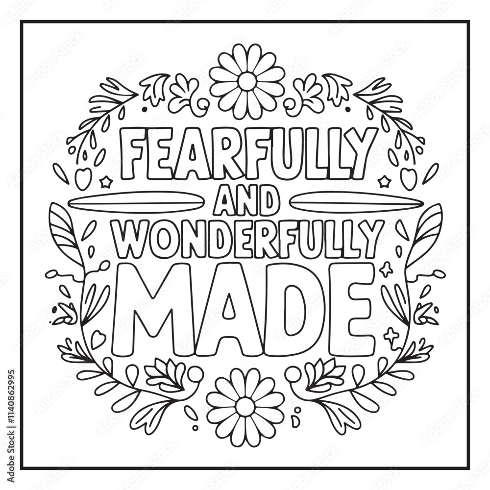 Bold and Easy Bible Verse Coloring Pages Stock Vector | Adobe Stock
