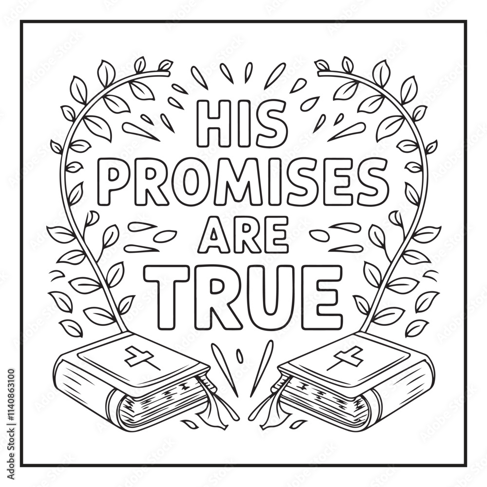 Bold and Easy Bible Verse Coloring Pages Stock Vector | Adobe Stock